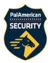 PalAmerican security logo on a blue- 
                         crested badge