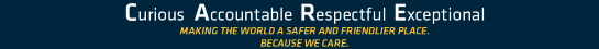 Paladin CARE logo and slogan on a dark blue background.  
             Curious Accountable Respectful Exceptional. Making the world a safter and friendlier place. Because we care.