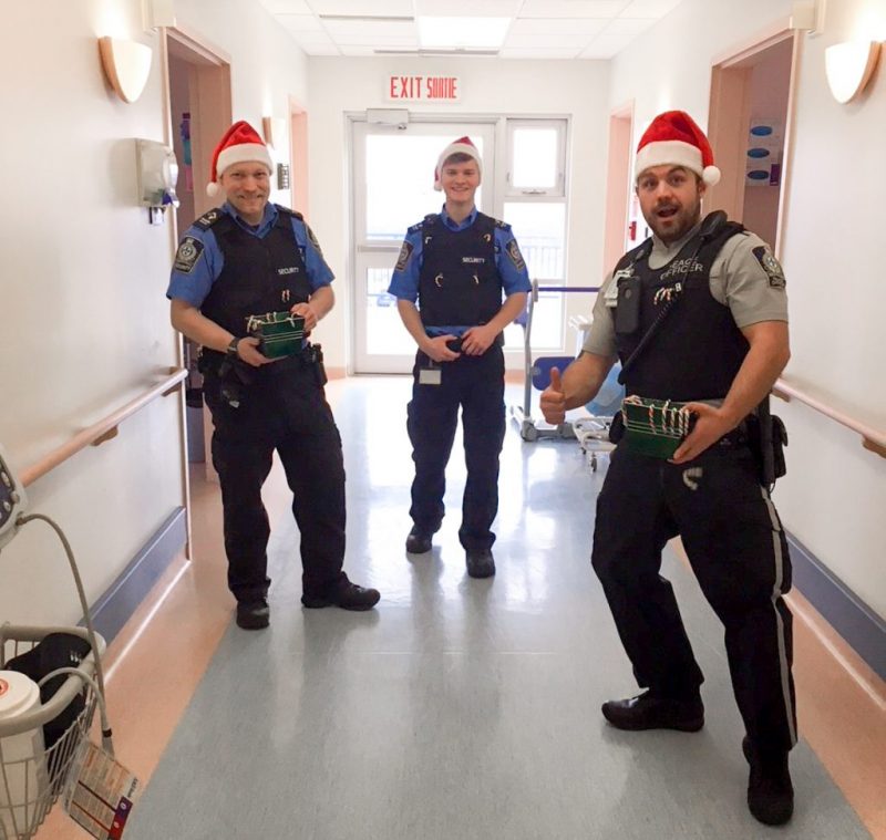 3 Security Guards with Candy Canes