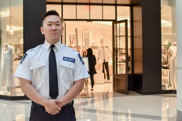 Security Guard Standing Outside Store