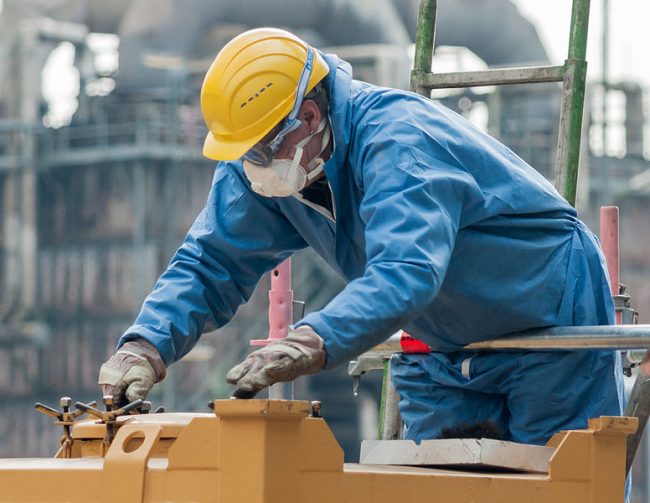 Construction worker with PPE