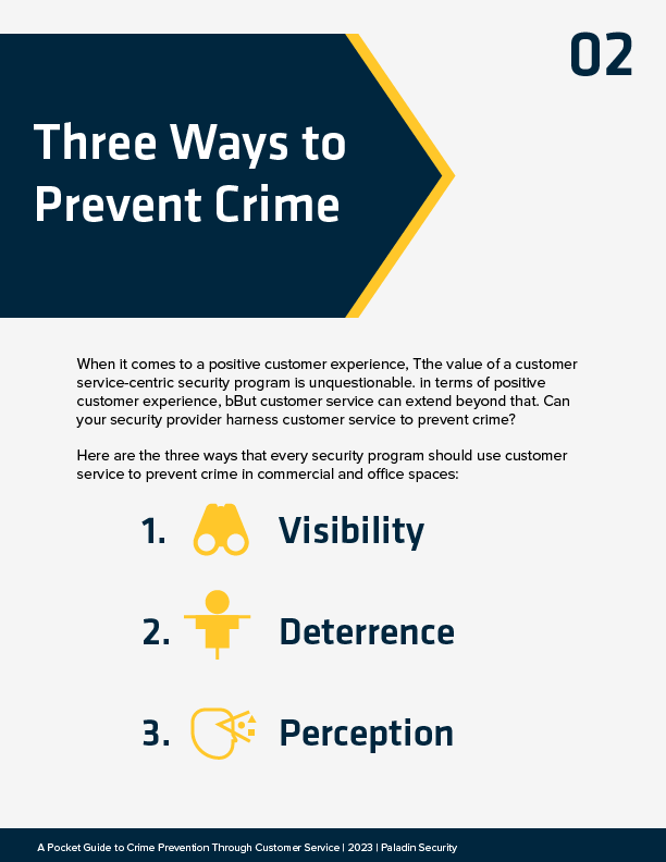 A page from the Crime Prevention Through Customer Service white paper detailing three ways to prevent crime